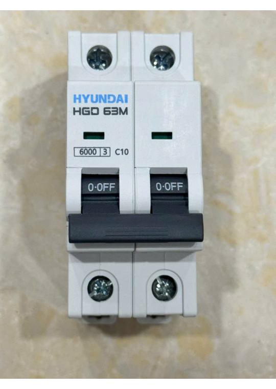 MCB HYUNDAI 2P 10A 6kA ( HGD63M )