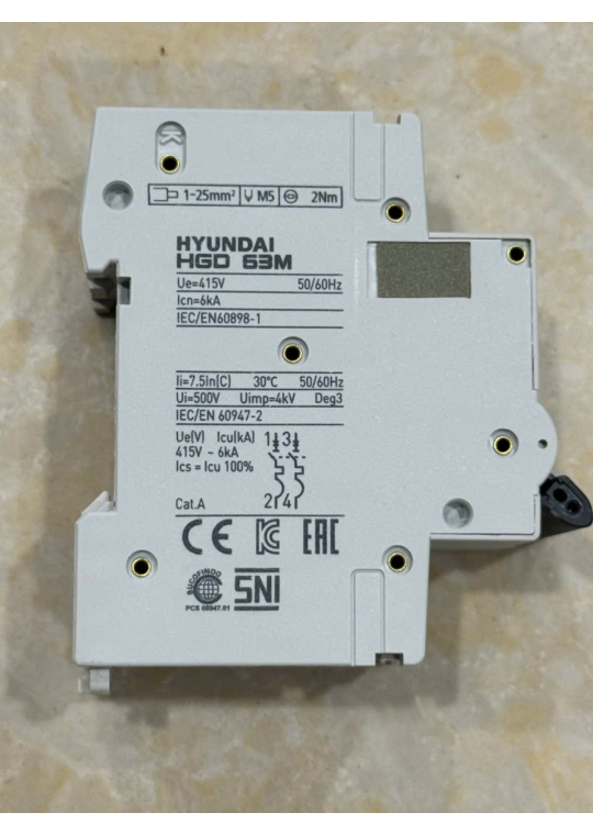 MCB HYUNDAI 2P 10A 6kA ( HGD63M )