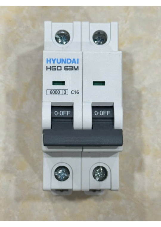 MCB HYUNDAI 2P 16A 6kA ( HGD63M )
