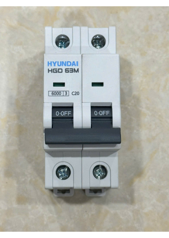 MCB HYUNDAI 2P 20A 6kA ( HGD63M )