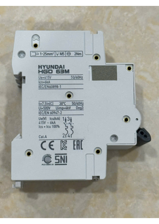 MCB HYUNDAI 2P 20A 6kA ( HGD63M )