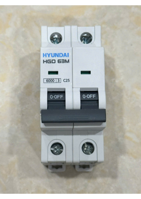 MCB HYUNDAI 2P 25A 6kA ( HGD63M )