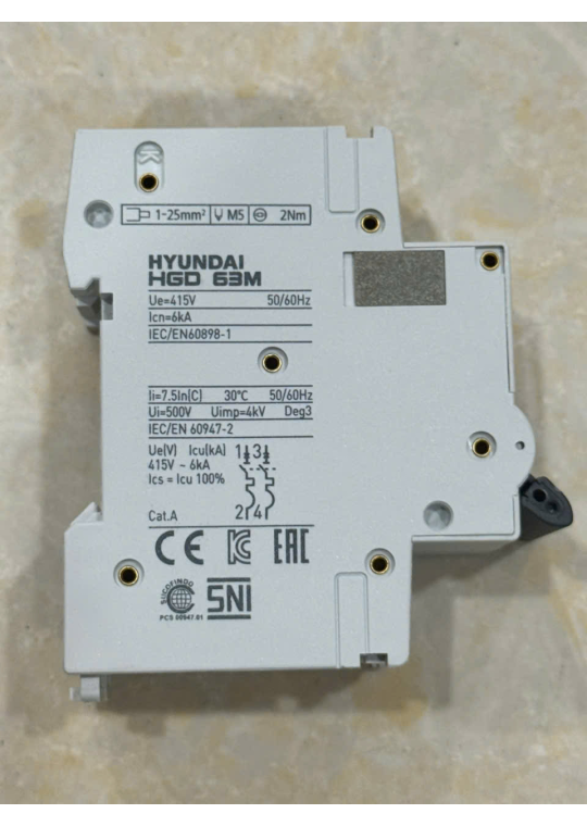 MCB HYUNDAI 2P 32A 6kA ( HGD63M )