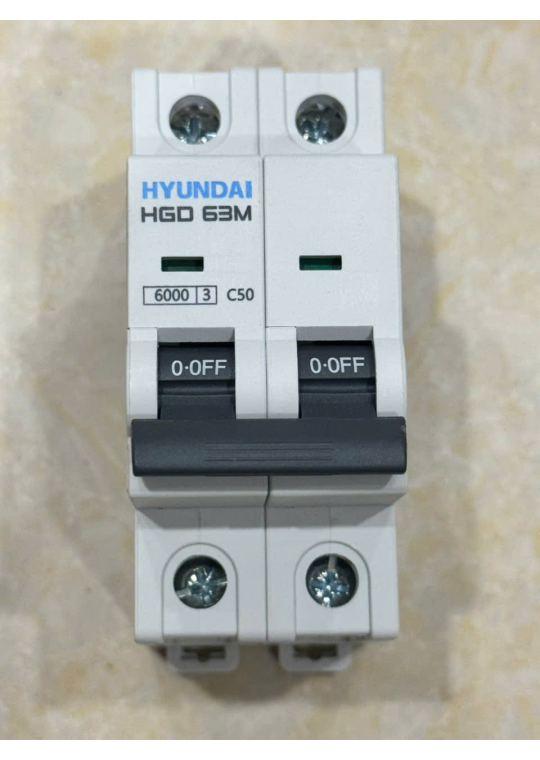 MCB HYUNDAI 2P 50A 6kA ( HGD63M )
