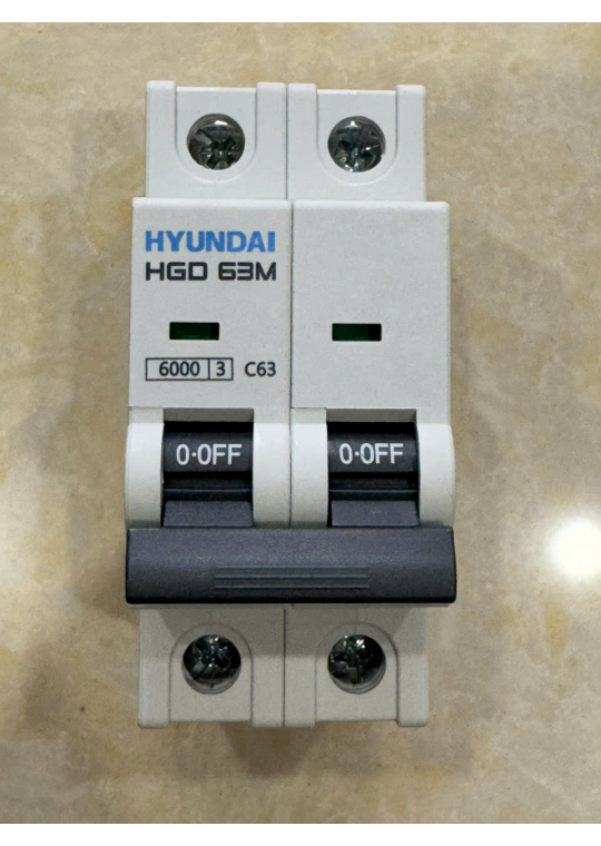MCB HYUNDAI 2P 63A 6kA ( HGD63M )