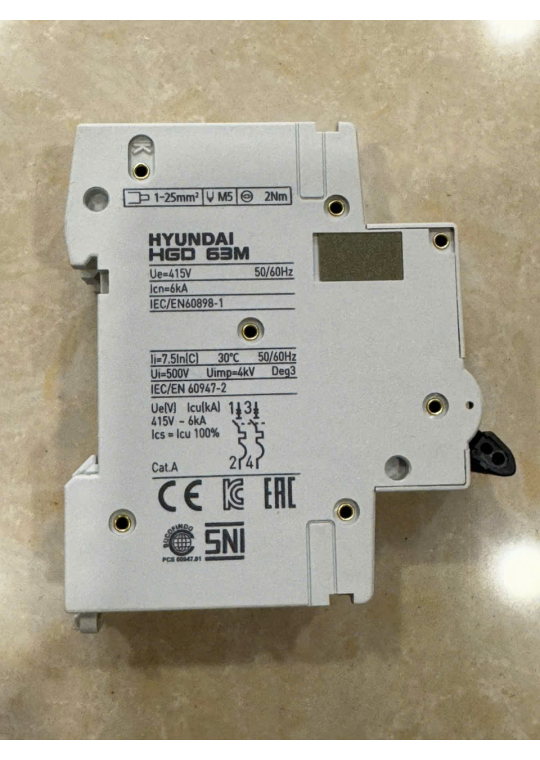 MCB HYUNDAI 2P 63A 6kA ( HGD63M )