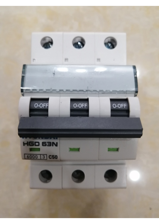 MCB HYUNDAI 3P 50A 6kA ( HGD63N )