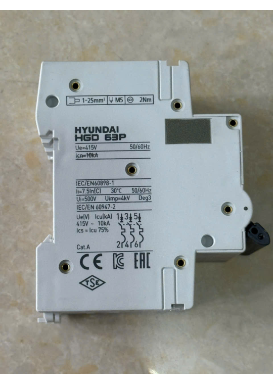 MCB HYUNDAI 3P 20A 10kA ( HGD63P )