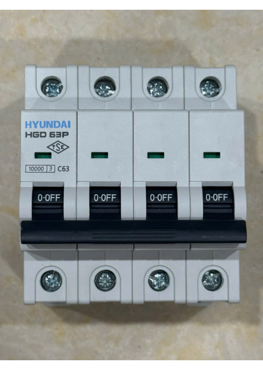 MCB HYUNDAI 4P 63A 10kA ( HGD63P )