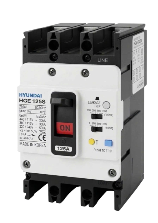 ELCB HYUNDAI HGE125S 2P 125A 65kA 1.3.5.1000mA