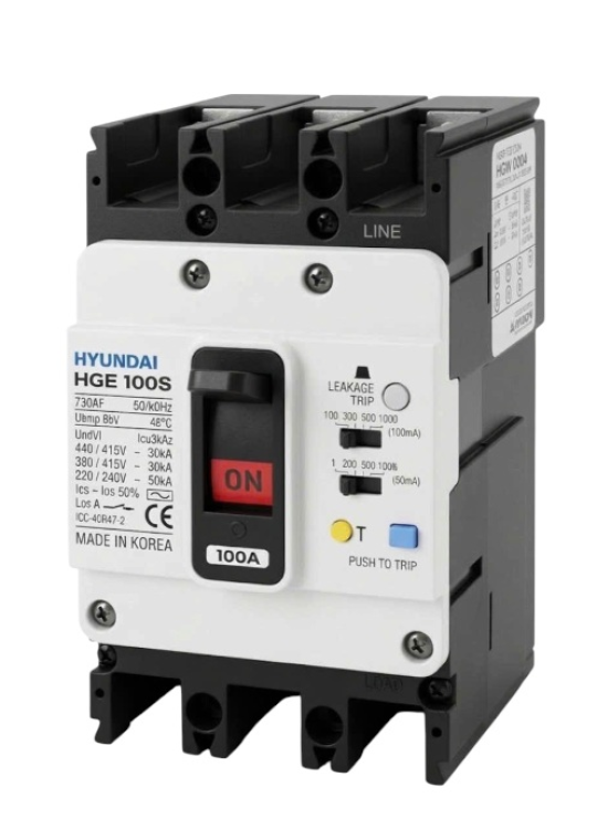 ELCB HYUNDAI HGE100S 2P 40A 50kA 1.3.5.1000mA
