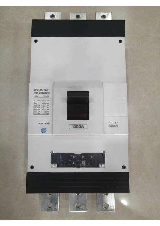MCCB HYUNDAI 3P 1000A 70kA chỉnh dòng điện tử 0.4~1.0*In ( HGM1000S )