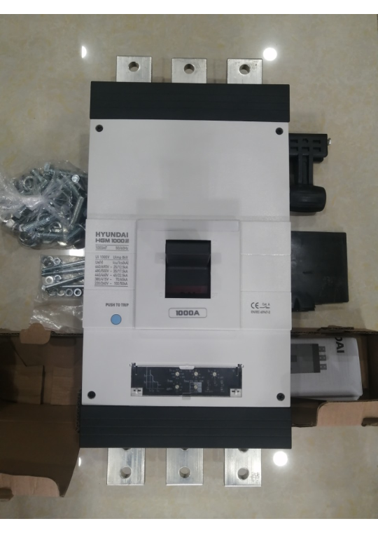 MCCB HYUNDAI 3P 1000A 70kA chỉnh dòng điện tử 0.4~1.0*In ( HGM1000S )