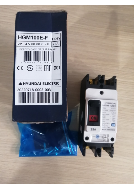 MCCB HYUNDAI 2P 25A 35kA ( HGM100E-F )
