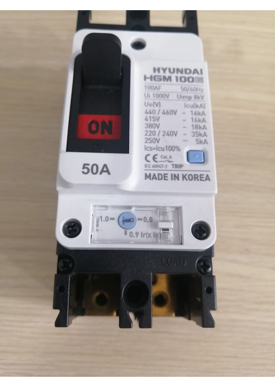 MCCB HYUNDAI 2P 50A 35kA ( HGM100E-F )