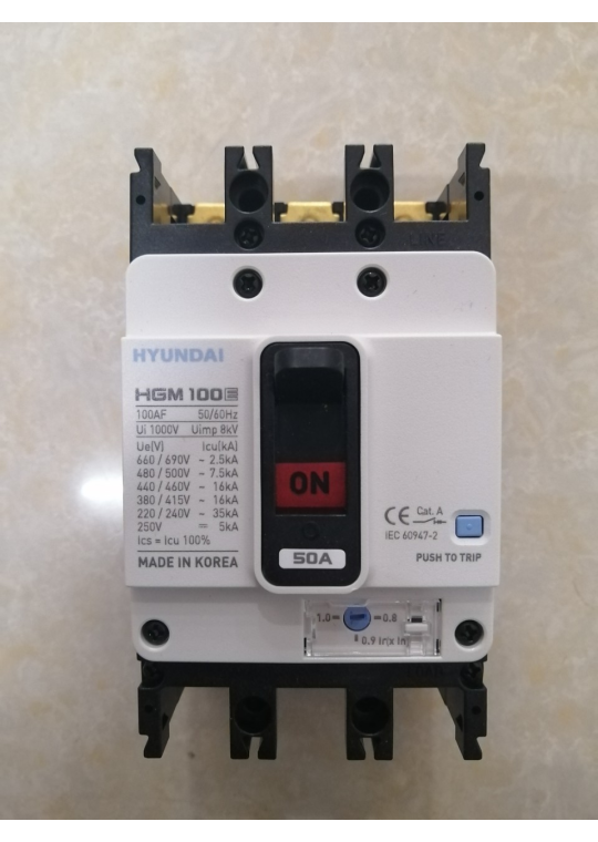 MCCB HYUNDAI 3P 50A 16kA ( HGM100E-F )