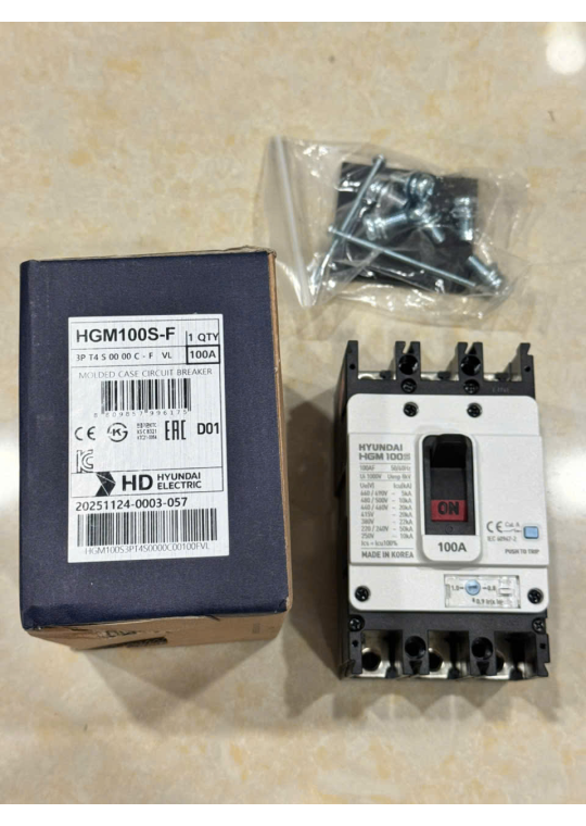 MCCB HYUNDAI 3P 100A 20kA ( HGM100S-F )