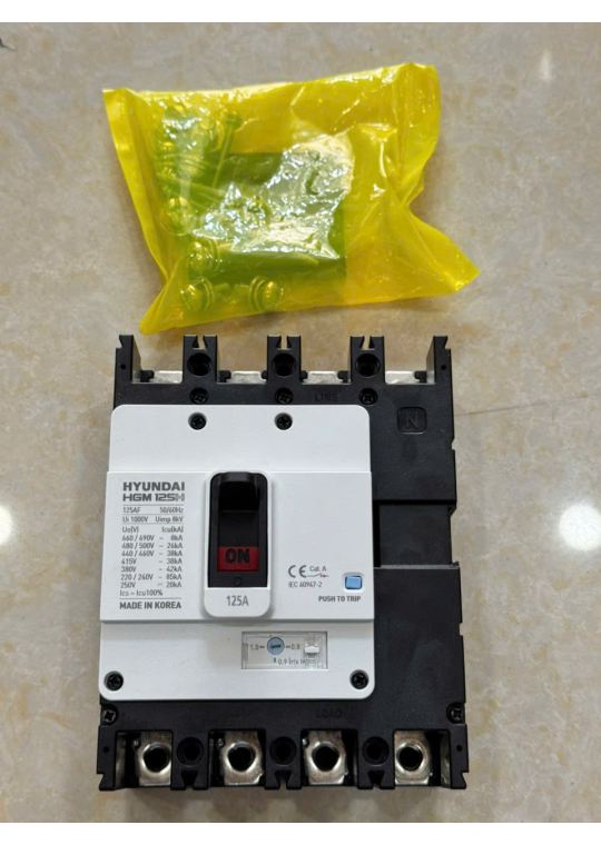 MCCB HYUNDAI HGM125H 4P 100A 38kA