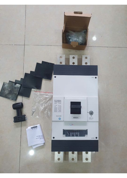 MCCB HYUNDAI 3P 1600A 70kA chỉnh dòng điện tử 0.4~1.0*In ( HGM1600S )