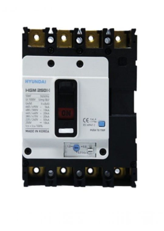 MCCB HYUNDAI 4P 200A 38kA ( HGM250H-F )