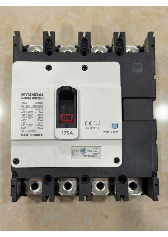 MCCB HYUNDAI 4P 175A 38kA ( HGM250H-F )