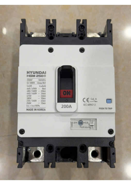 MCCB HYUNDAI 2P 200A 65kA ( HGM250S-F )