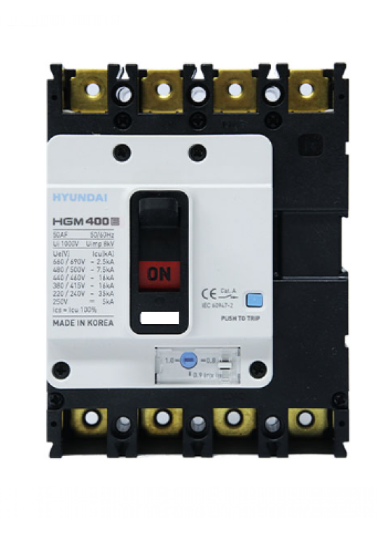 MCCB HYUNDAI 4P 300A 45kA ( HGM400E-F )