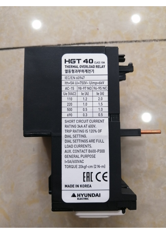 Rơ le nhiệt HYUNDAI 3P 15-22A ( HGT40K )