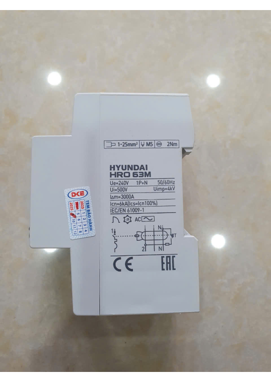 RCBO HYUNDAI 1P+N 25A 30mA 6kA ( HRO63M )