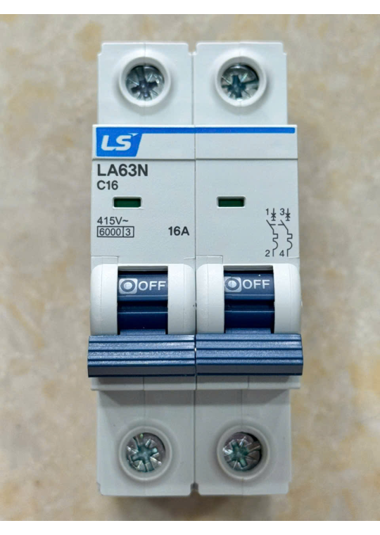 MCB LS 2P 16A 6kA ( LA63N )