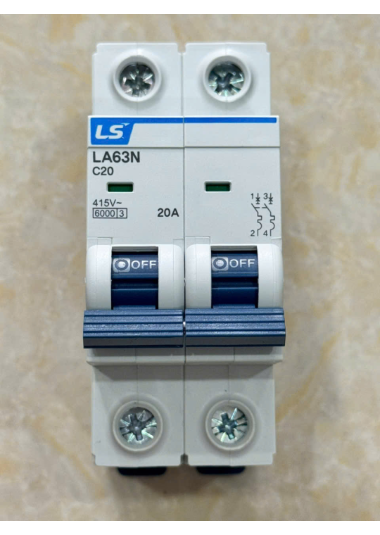 MCB LS 2P 20A 6kA ( LA63N )