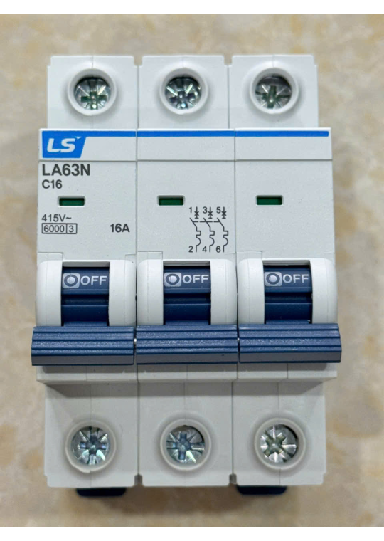 MCB LS 3P 16A 6kA ( LA63N )