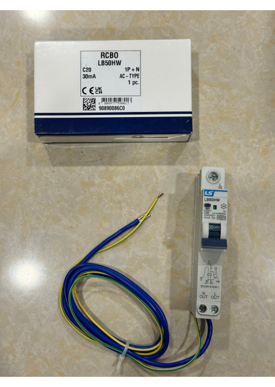 RCBO LS 2P 20A 10KA 30mA ( LB50HW )