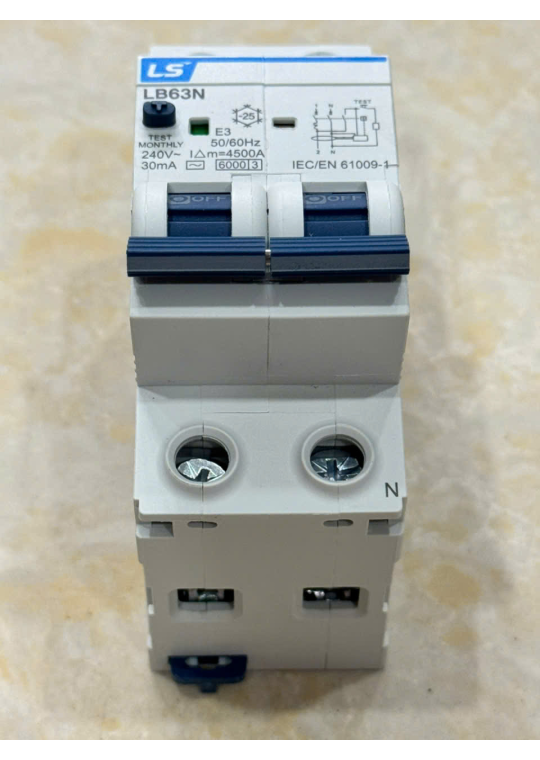 RCBO LS 2P 16A 6KA 30mA ( LB63N )