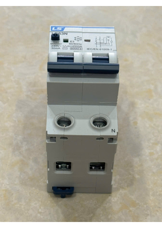 RCBO LS 2P 63A 6KA 30mA ( LB63N )