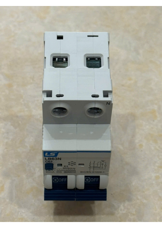 RCBO LS 2P 63A 6KA 30mA ( LB63N )