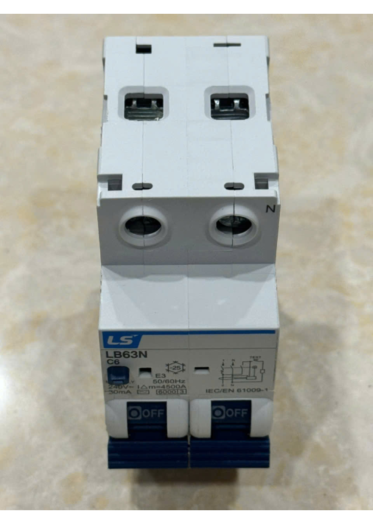 RCBO LS 2P 6A 6KA 30mA ( LB63N )