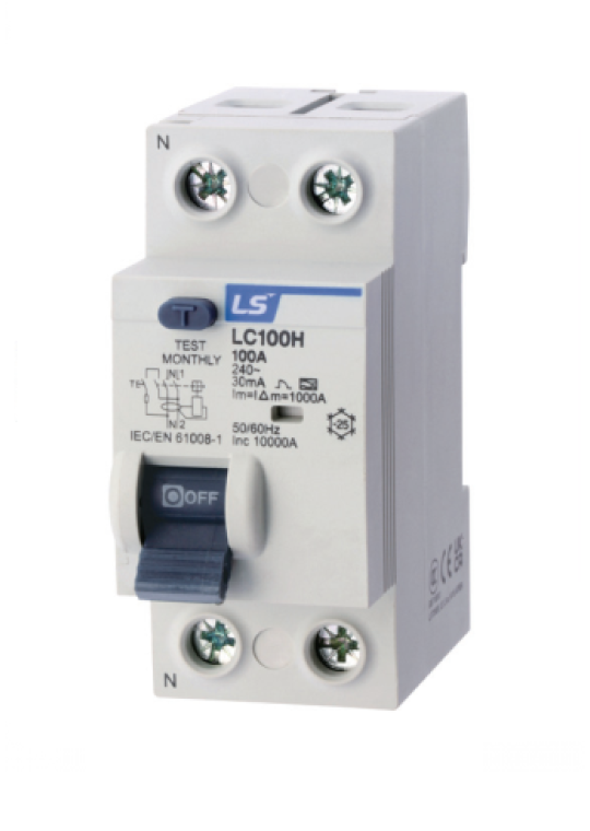 RCCB LS 2P 80A 30/100/300mA 10kA ( LC100H 1P+N )