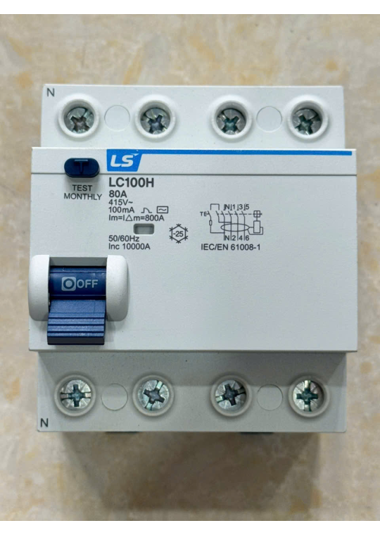 RCCB LS 4P 80A 30/100/300mA 10kA ( LC100H 3P+N )