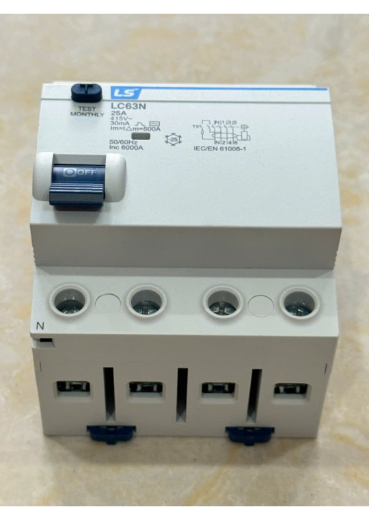 RCCB LS 4P 25A 30/100/300mA 6kA ( LC63N 3P+N )