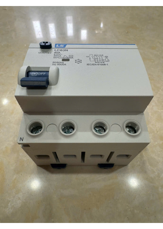 RCCB LS 4P 40A 30/100/300mA 6kA ( LC63N 3P+N )