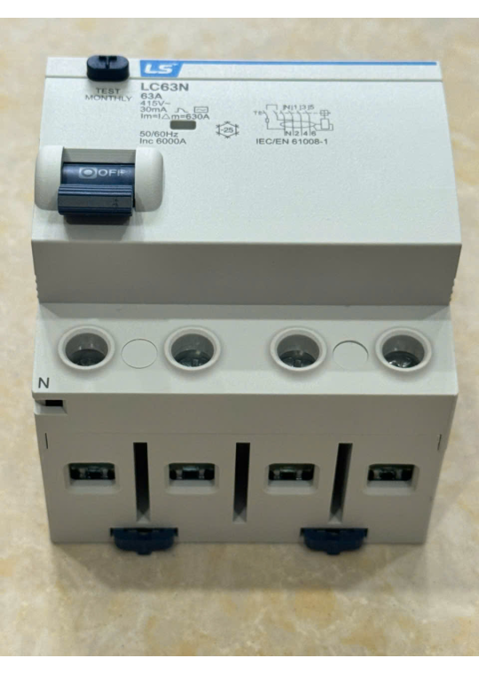 RCCB LS 4P 63A 30/100/300mA 6kA ( LC63N 3P+N )