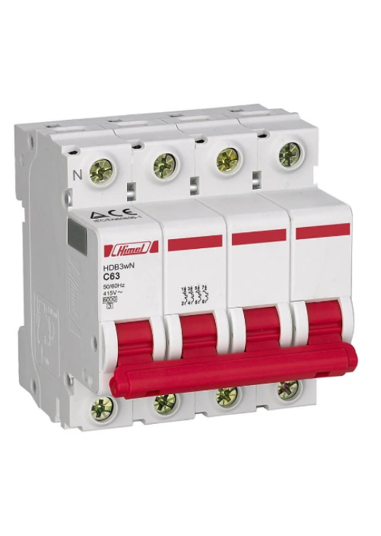MCB HIMEL 4P 25A 6kA ( HDB3WN4C25 )
