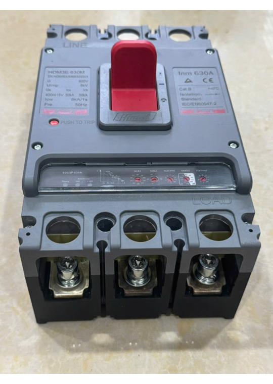 MCCB HIMEL 3P 630A 50kA chỉnh dòng điện tử 0.4~1*In ( HDM3E630M63033XX )