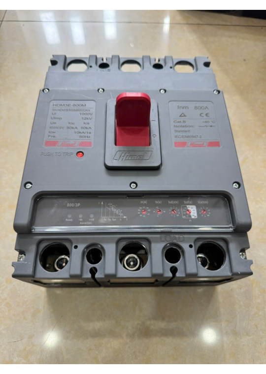 MCCB HIMEL 3P 800A 50kA chỉnh dòng điện tử: 0.4~1*In ( HDM3E800M80033XX )