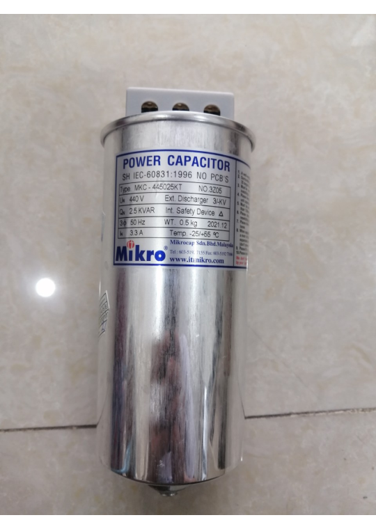 Tụ bù khô MIKRO 3P 2.5KVAr 440V ( MKC-445025KT )