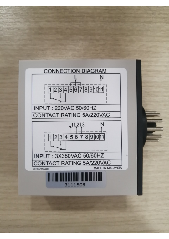 Rơ le bảo vệ Quá áp, thấp áp và mất pha MX200A-380V Mikro