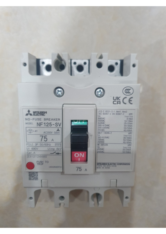MCCB MITSUBISHI 3P 75A 30kA ( NF125-SV )