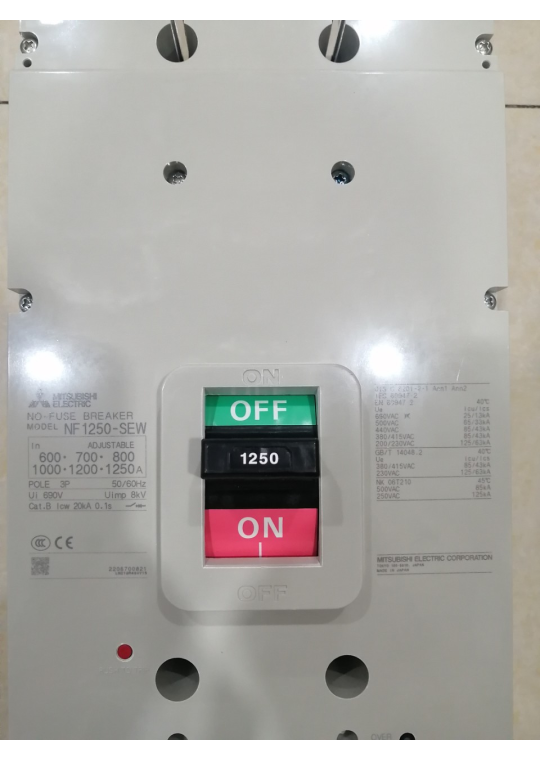 MCCB MITSUBISHI 3P 1250A 85kA chỉnh dòng 0.5-1.0xIn ( NF1250-SEW )