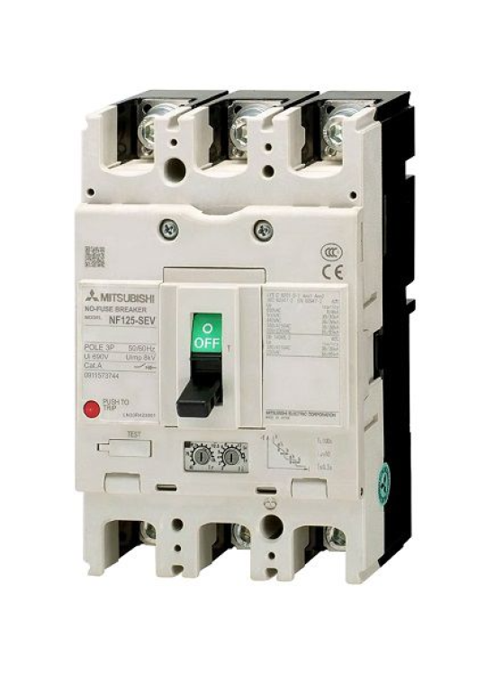 MCCB MITSUBISHI 3P 125A 70kA chỉnh dòng 0.5-1.0xIn ( NF125-HEV )